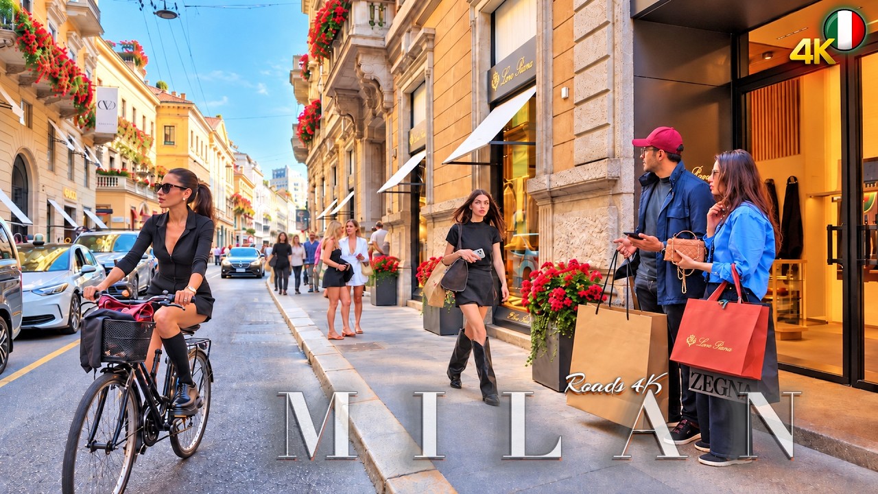 MILAN ITALY 📍 Atmosphere of the Brera district 4K Walking Tour to Via Montenapoleone ASMR
