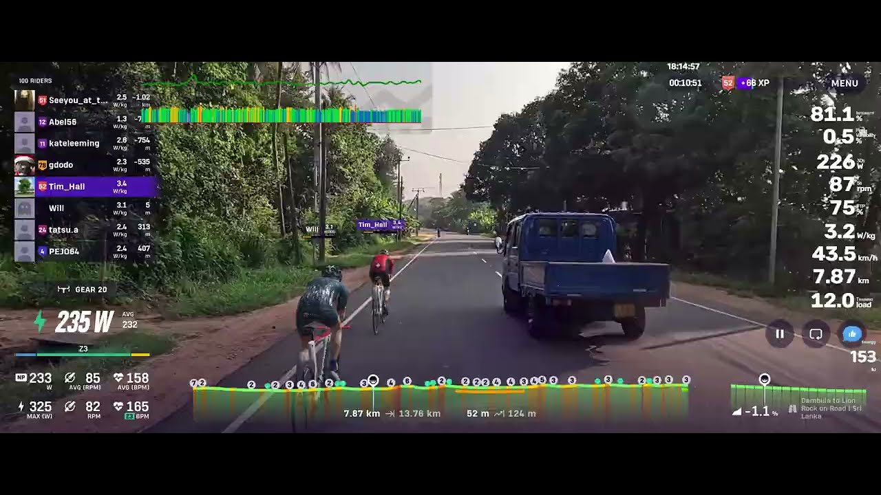 Rouvy - Training - 20251118 - 50m Eff Dev (TarHR = 159) & 30m Dur Dev (TarHR = 179) & 10m Cooldown