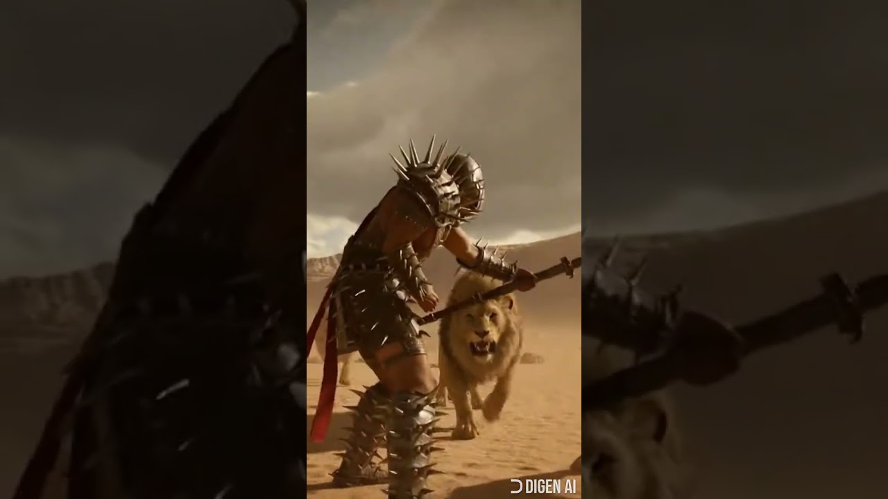 A battle between a spiked man vs lions! 😰😰😰 