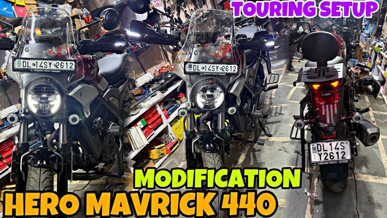 HERO MAVRICK 440 Top Loaded Touring Modification | Proper Crash Guard & TopRack | Fog Lamp |