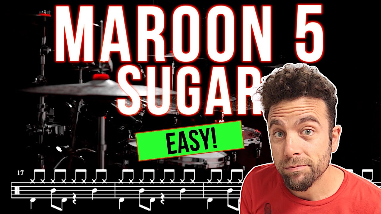 Maroon 5 - Sugar - Drum Cover - (with scrolling drum score)