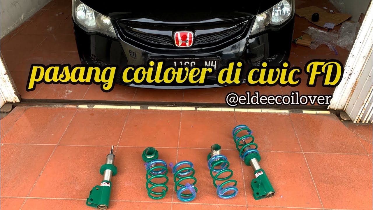 pemasangan coilover di civic fd#coilovers #civicfd#eldeecoilover