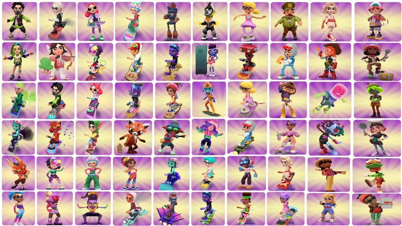 Subway Surfers 2024 All Characters and Hoverboards till date....