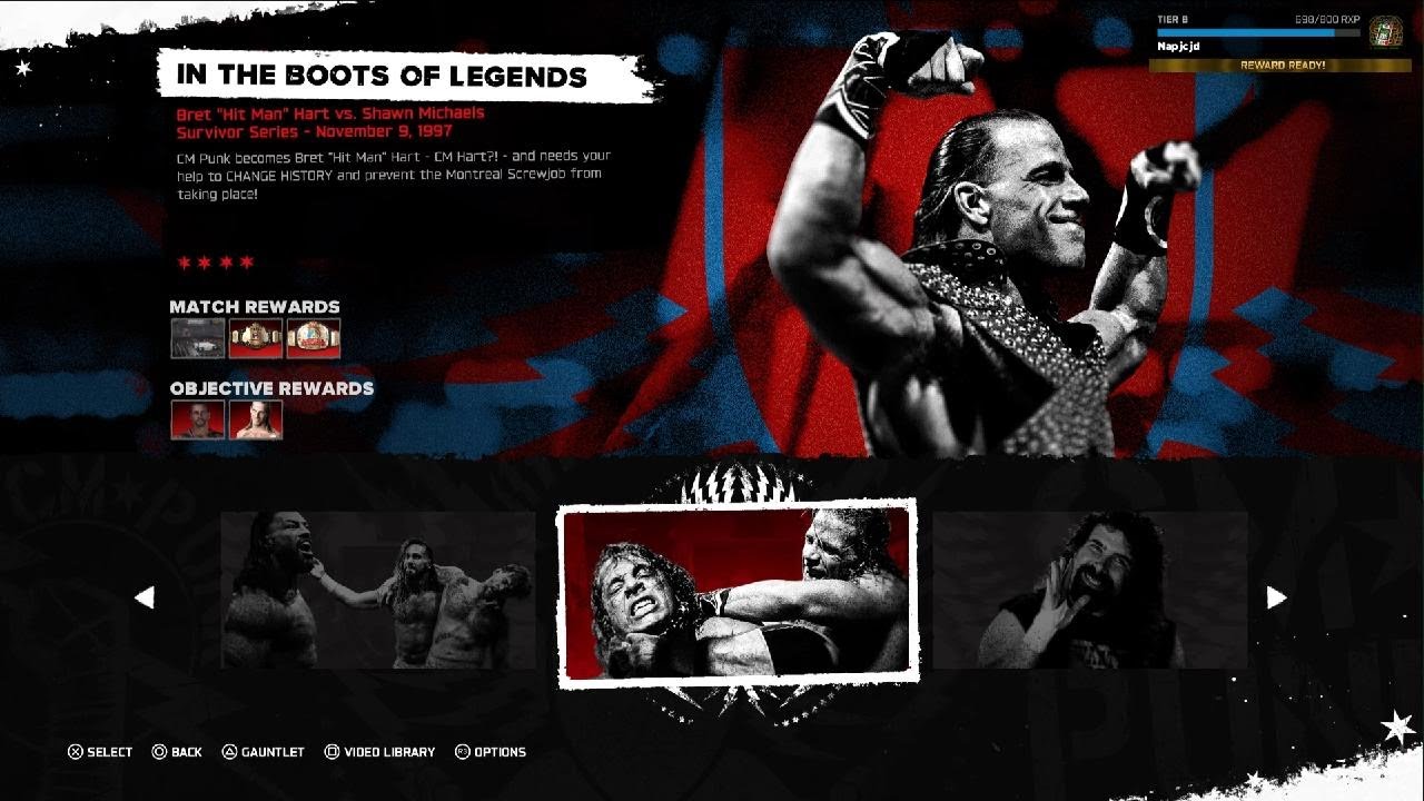 WWE 2K26 2K Showcase: Punked In The Boots Of Legends CM Hart Vs. Shawn Michaels All Objectives
