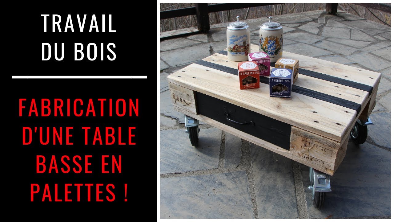 COMMENT FABRIQUER UNE TABLE BASSE EN PALETTE - Projet en bois facile !