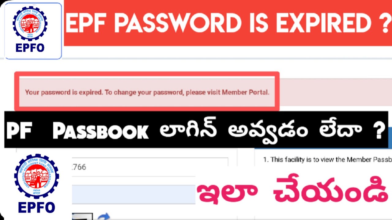 EPF Password is Expired | UAN Password Expired Kindly Update New Password | Information Telugu