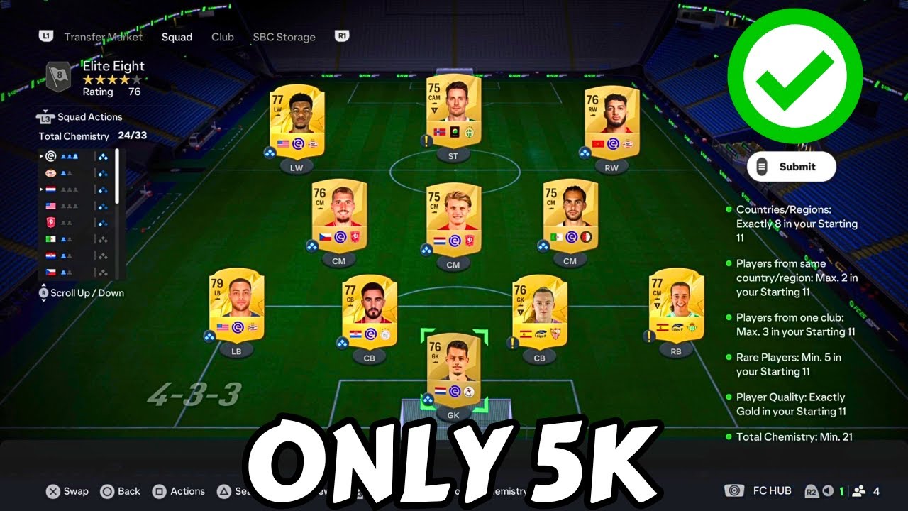 Hybrid Nations: Elite Eight Sbc (Cheapest Solution - Cost: 5K)