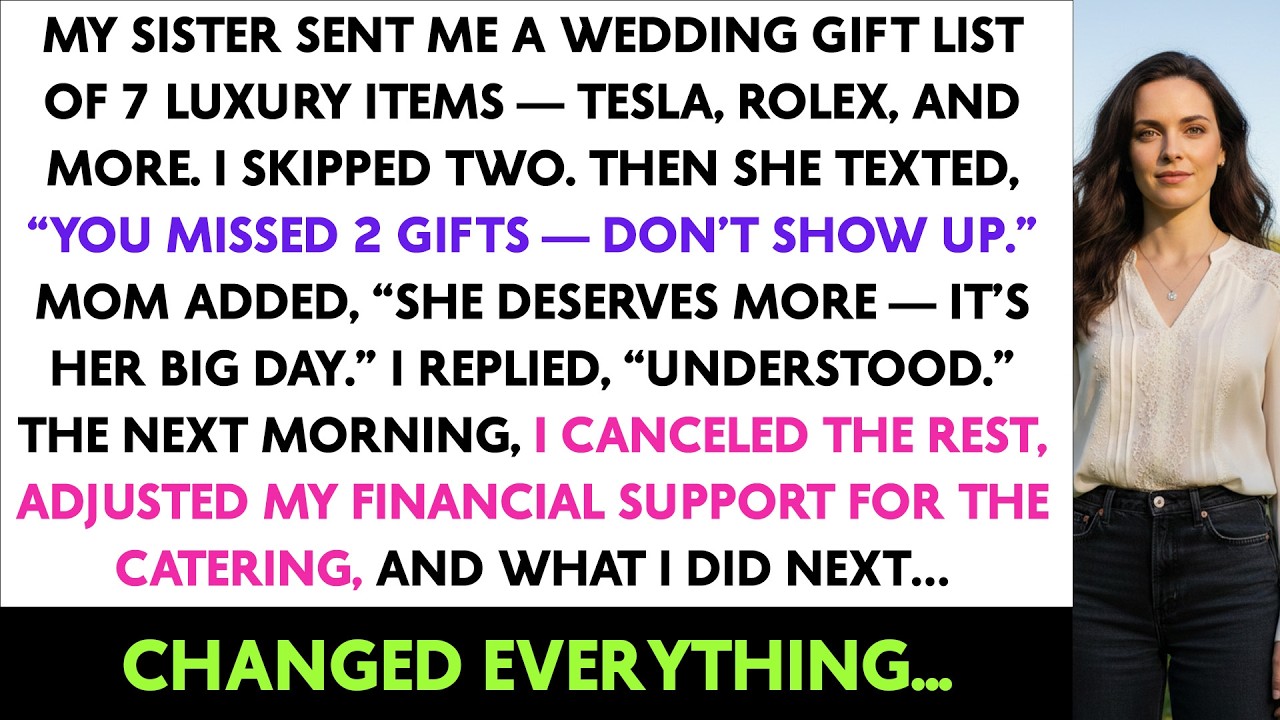 My Sister Sent Me a Wedding Gift List of 7 Luxury Items — Tesla, Rolex, and More. I Skipped Two.