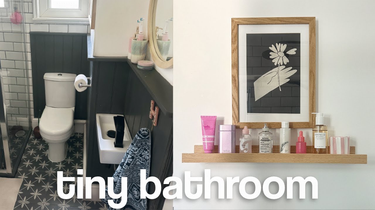 Transforming a TINY bathroom | Small space living hacks on a budget