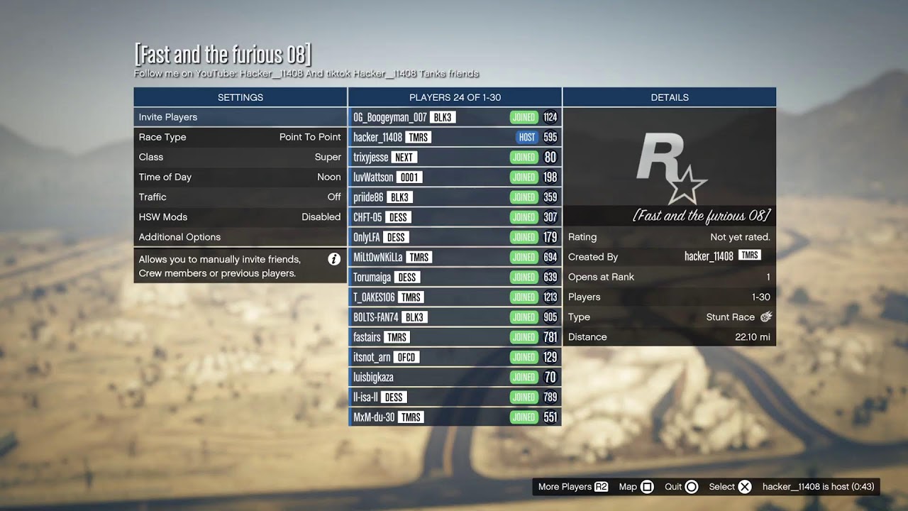 GTA V Online Freemode Shenanigans and Racing