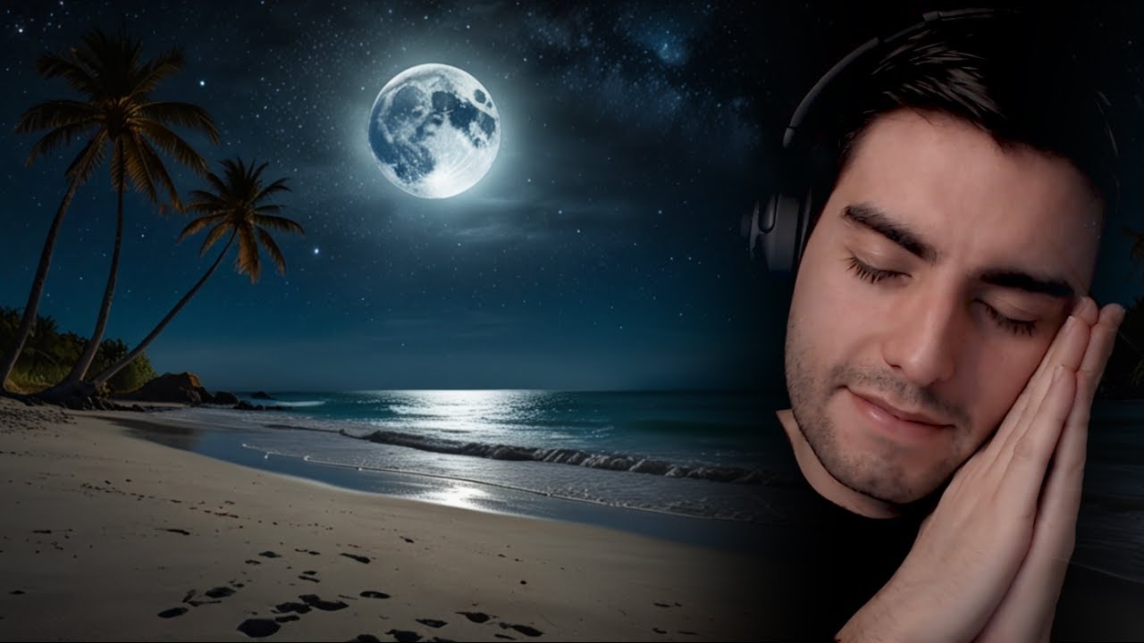 ASMR 1 Hour Beach Night Sounds to help you sleep