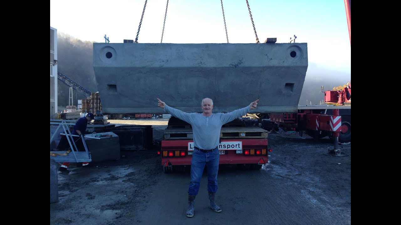 Largest concrete floating dock ever to go by car in Norway!