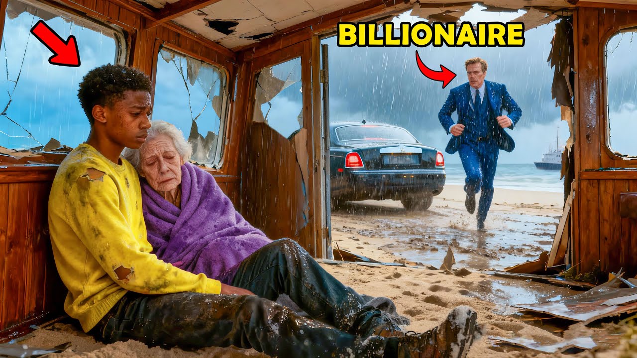 Billionaire Is Shocked to See a Poor Boy Shielding His Mother During a Storm, He Runs Over and…