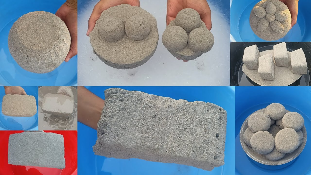 ASMR Very Soft Dusty pure Sand Cement Chunks Crumble Complition Very Satisfying Mixing 