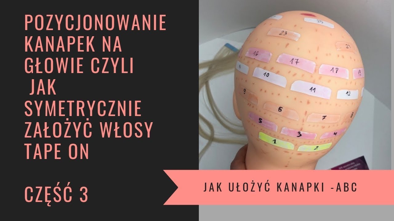 Pozycjonowanie  włosów TAPE ON⭐️ Jak ułożyć rozmieścić paseczki -metoda kanapkowa część 3