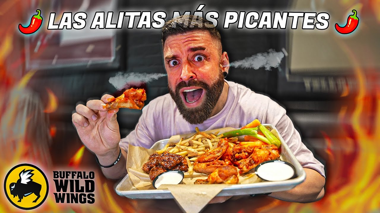 COMIENDO las ALITAS de FRANQUICIA MÁS PICANTES de EEUU en BUFFALO WILD WINGS 🌶️ *casi no lo cuento*