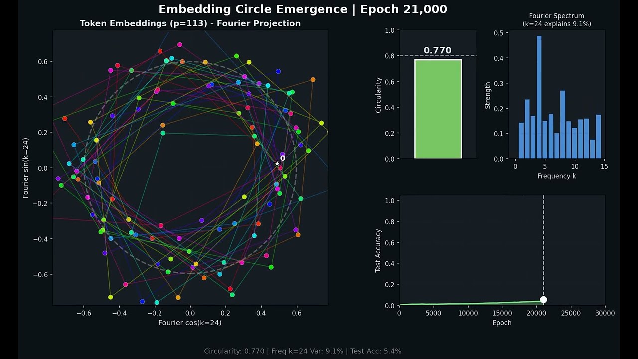 Grokking Visualized: Watch a Neural Network Discover the Circle