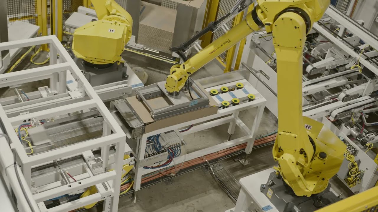Robotic Case Erector and Case Packer for Electrical Panels