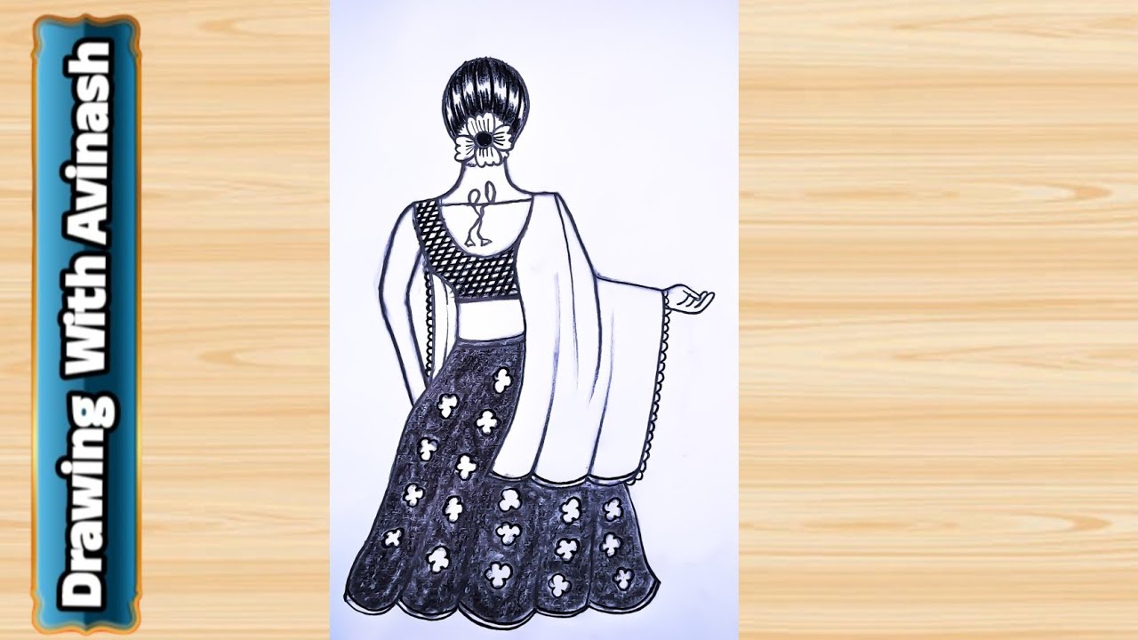 How To Draw Girl With Beautiful Lehenga👧🙏|| Girl Drawing With Lehenga || Girl Drawing With Pencil 