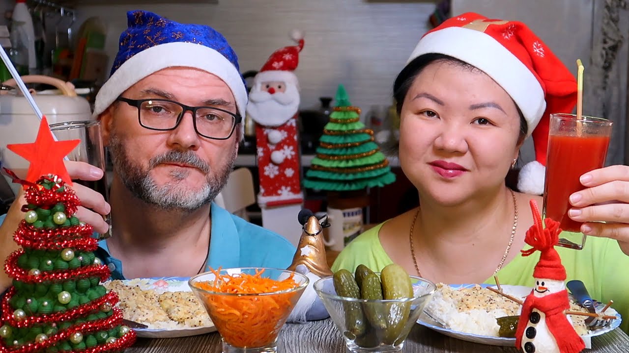 Мукбанг Отбивные с Дижонской Горчицей / Как встречают Новый год / Mukbang Chops with Dijon Mustard