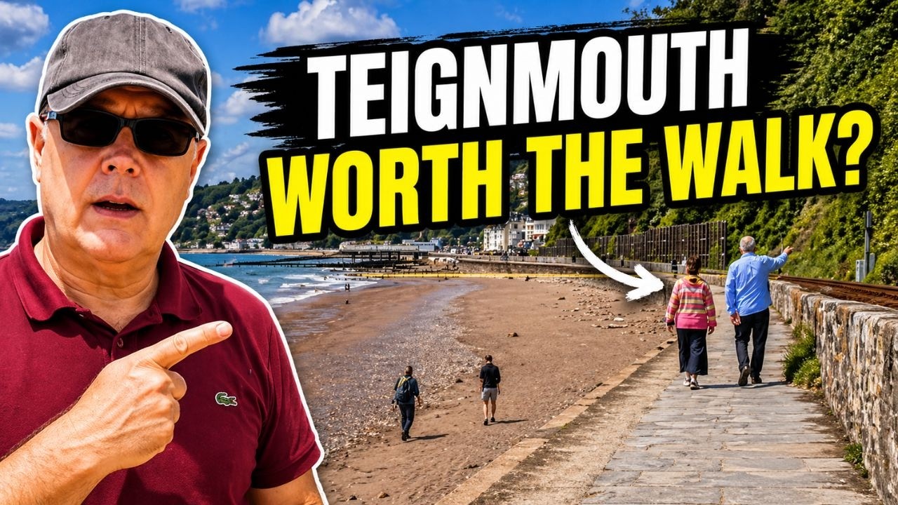 Walk Teignmouth, sea wall Devon