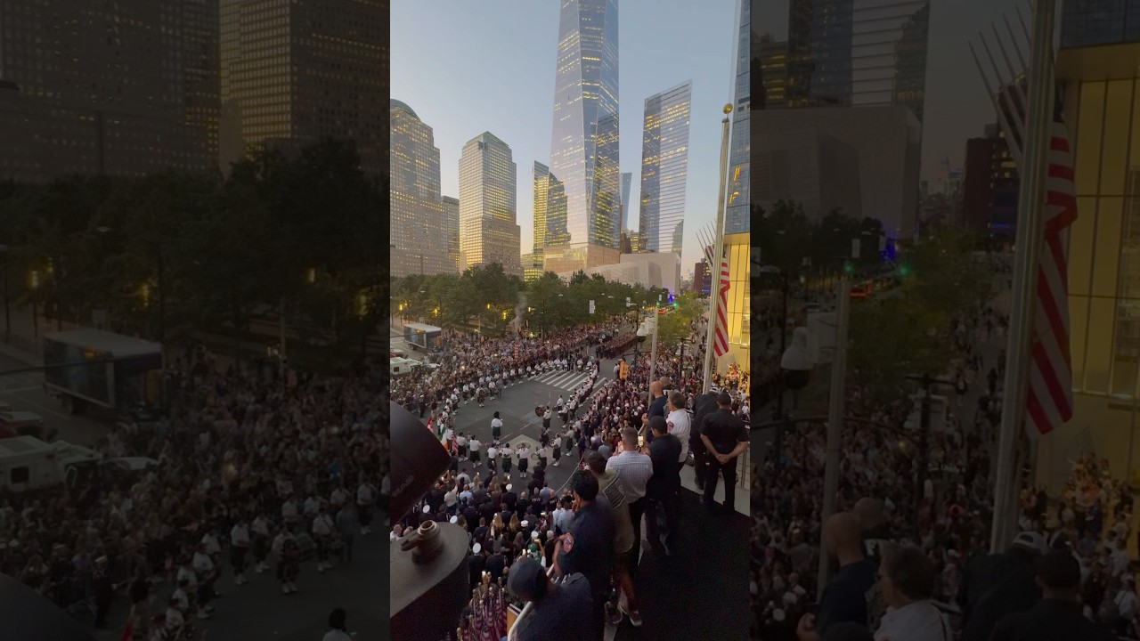 #FDNY Pipes & Drums at the Sundown Ceremony at Engine 10/Ladder 10 on Sept. 11, 2025 #NeverForget