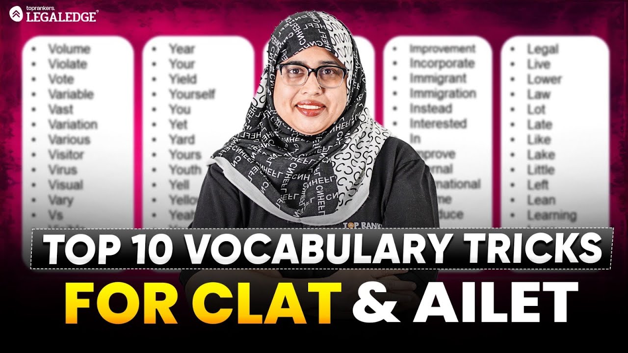 CLAT & AILET Vocabulary: 10 Easy Tricks to Learn Words Fast! | English Preparation 2025