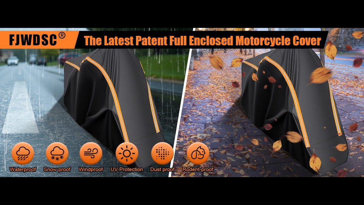 FJWDSC Full Enclosed Motorcycle Cover Waterproof