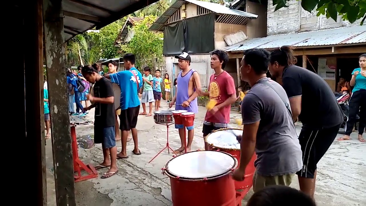 Christmas carolling with drums