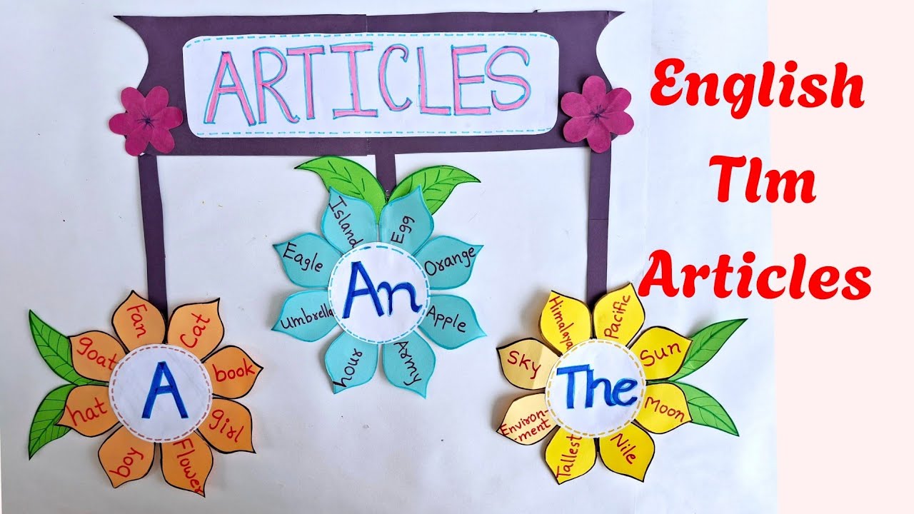 English tlm Articles | easy English Project| Articles chart| English Project for school student