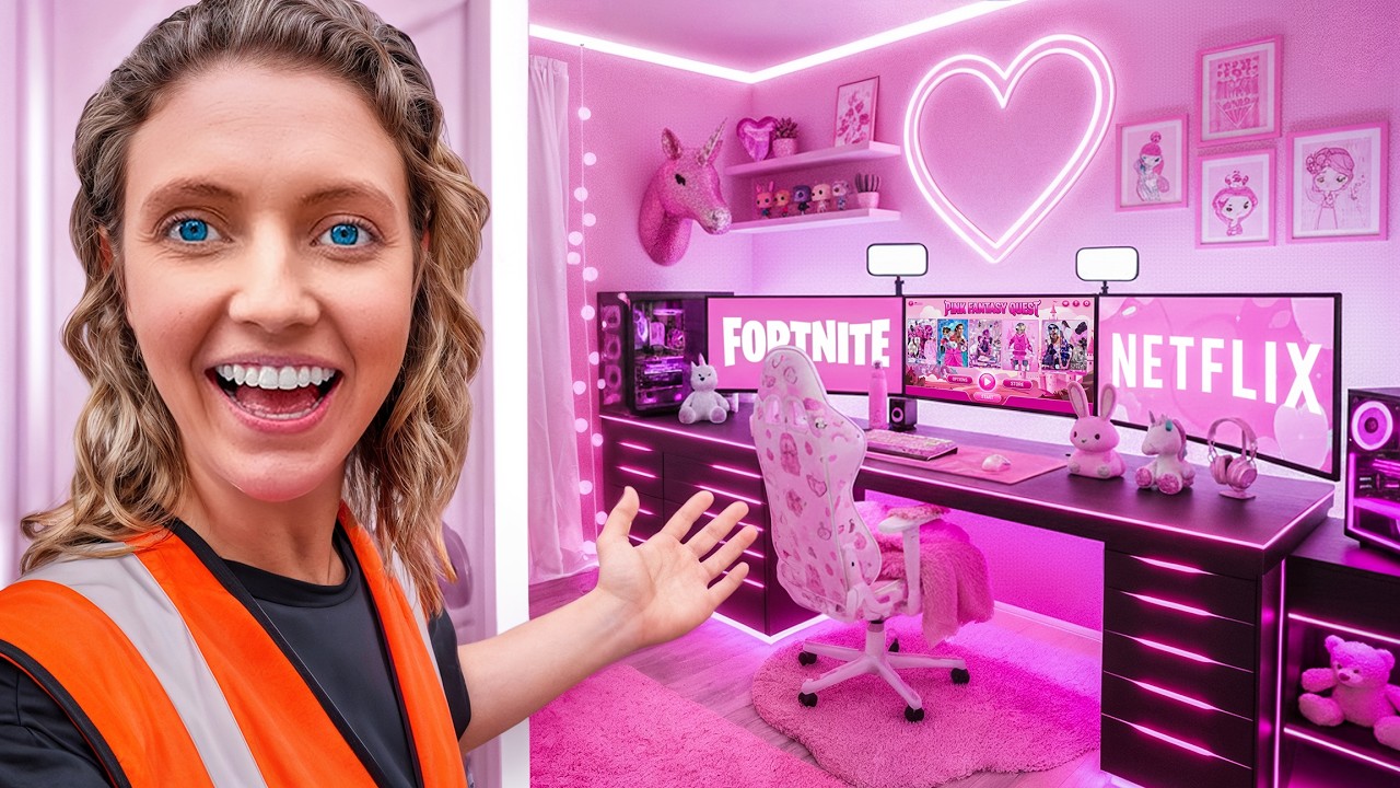I Turned My Brother's Secret Gaming Room PINK... (He's MAD!!)