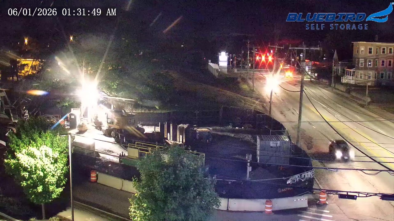 Live 24/7: Manchester NH Cemetery Brook Drain Tunnel Project | Bluebird Self Storage Cam