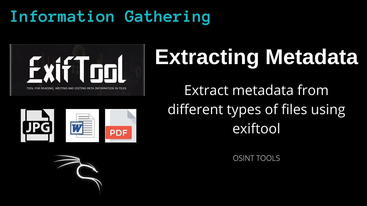 Extracting metadata from files using exiftool | Information Gathering