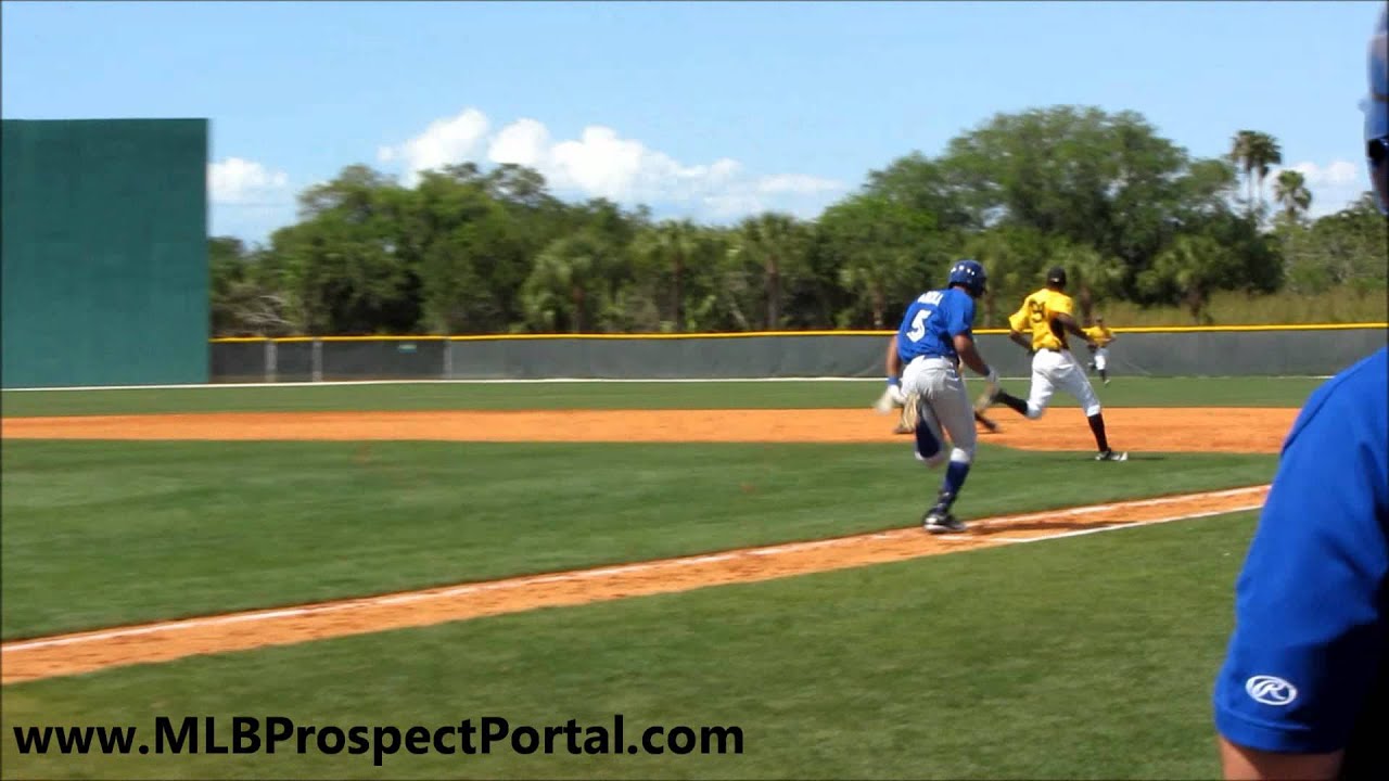 Blue Jays 2B Daniel Arcila batting vs  Pirates   minor league spring training 2012   grounds out to 1B