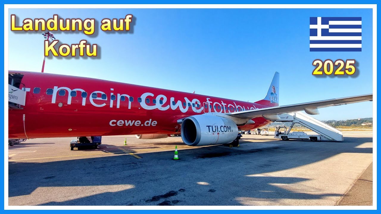 Landeanflug auf Korfu mit TUIfly 2025 | 4K |