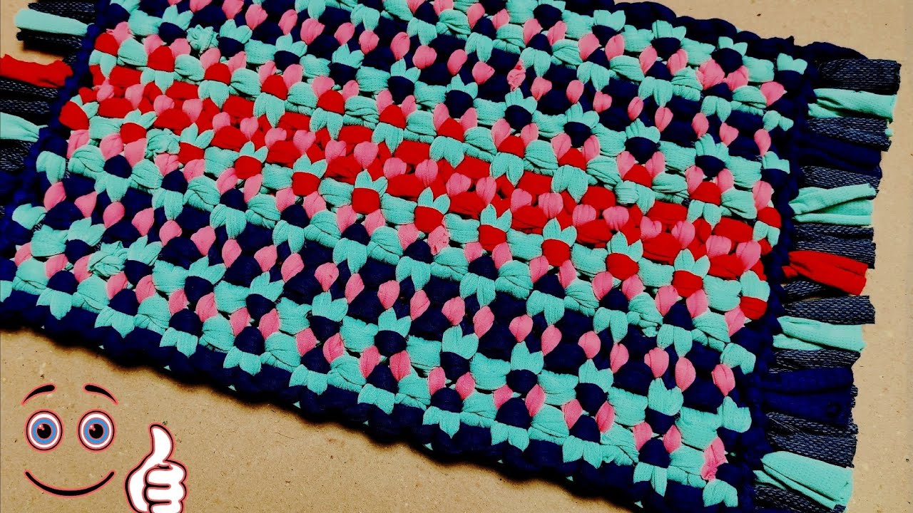 Very Easy Doormat , door mat using waste cloth easy, paydan banane ka tarika,  هنر کاردستی
