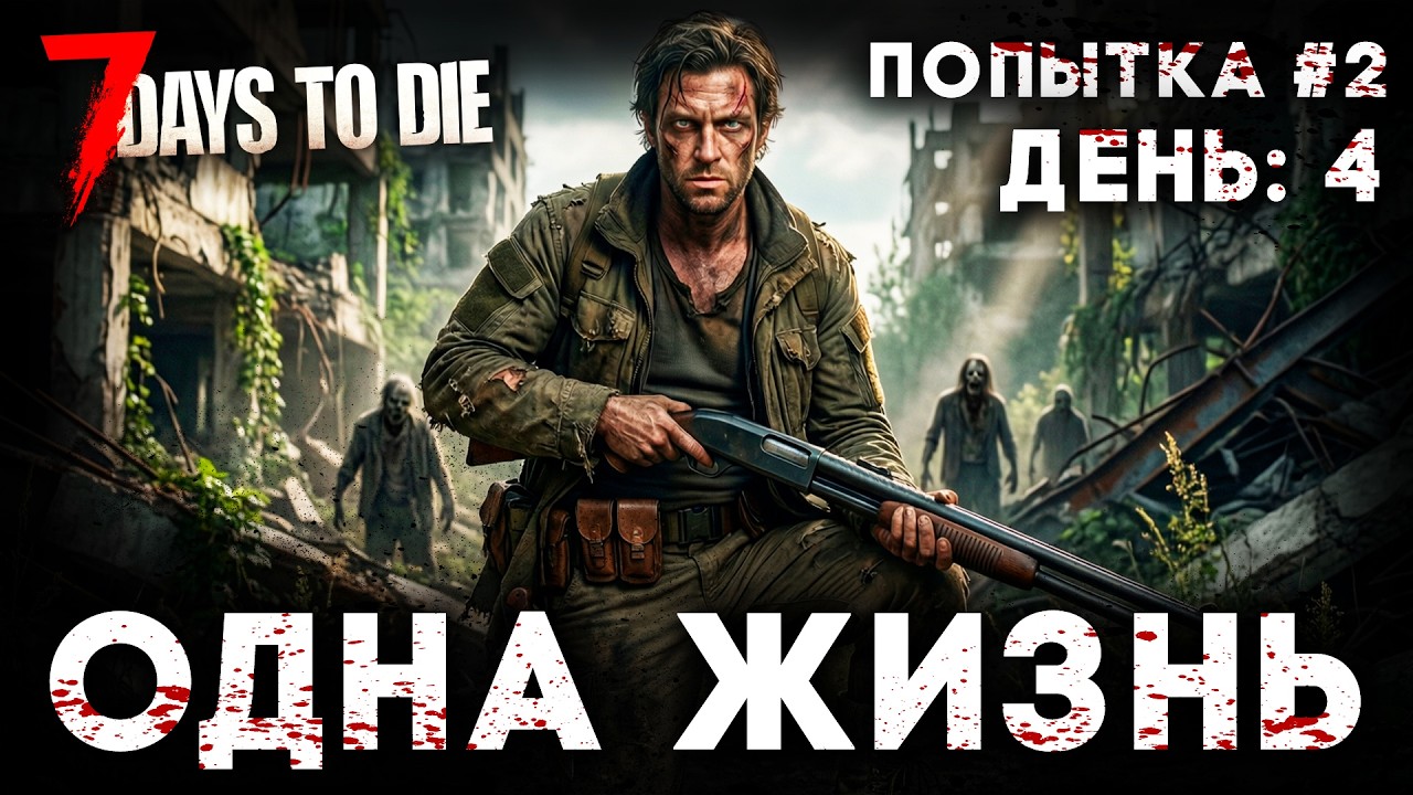 ОДНА ЖИЗНЬ! СЛОЖНОСТЬ: БЕЗУМЕЦ | ПОПЫТКА №2 | ДЕНЬ: 4 | 7 Days To Die #7daystodie #выживание
