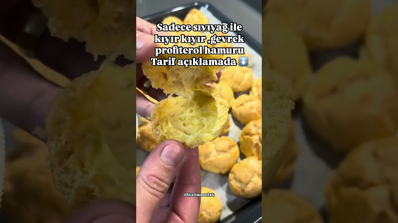 Sadece Sıvıyağ ile yaptığım kıyır kıyır profiterol 👌         