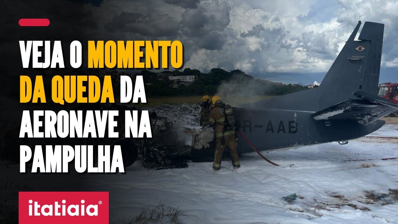 IMAGENS DO MOMENTO EXATO DA QUEDA DO AVIÃO DA POLÍCIA FEDERAL NO AEROPORTO DA PAMPULHA