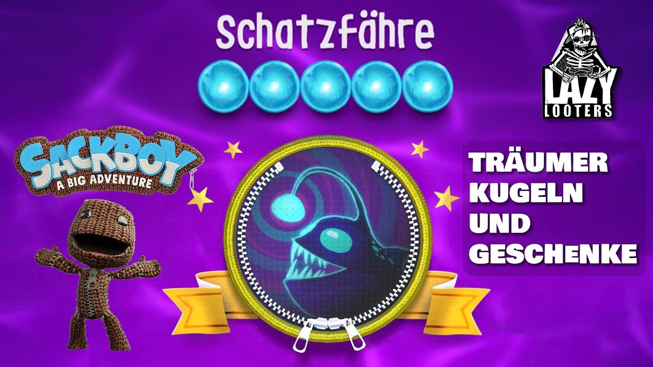 Sackboy - Schatzfähre - Alle Träumerkugeln und Geschenke
