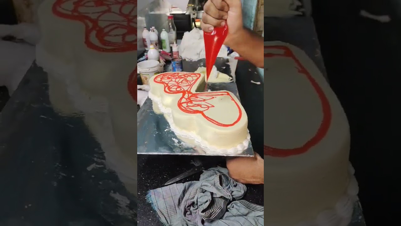 Double love symbol cake