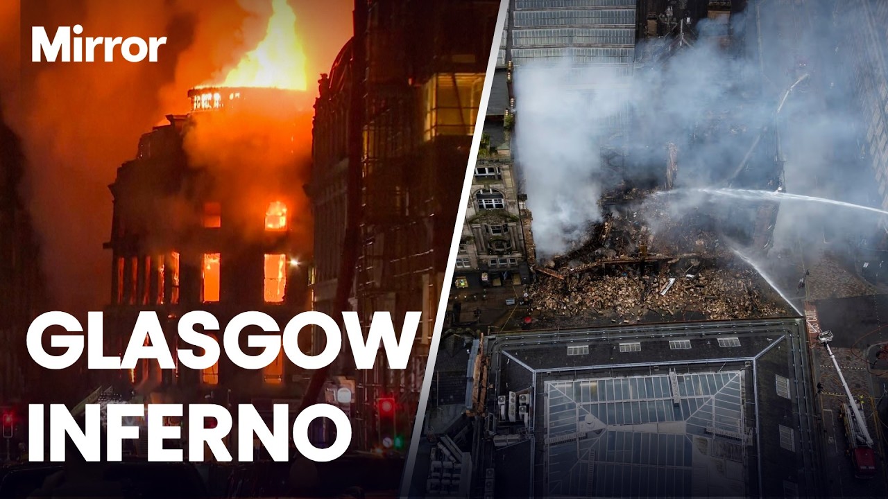 Historic Glasgow building FLATTENED overnight after fire breaks out in vape shop