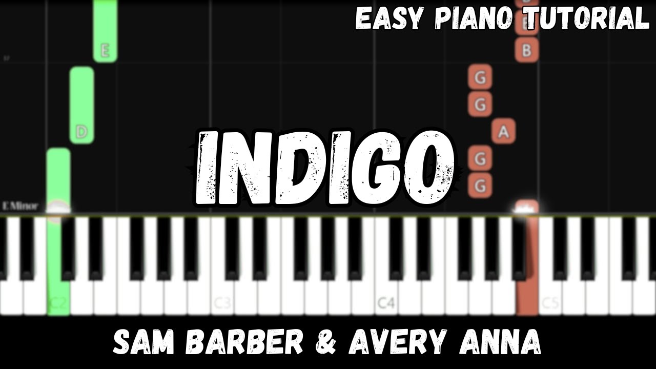 Sam Barber - Indigo ft. Avery Anna (Easy Piano Tutorial)
