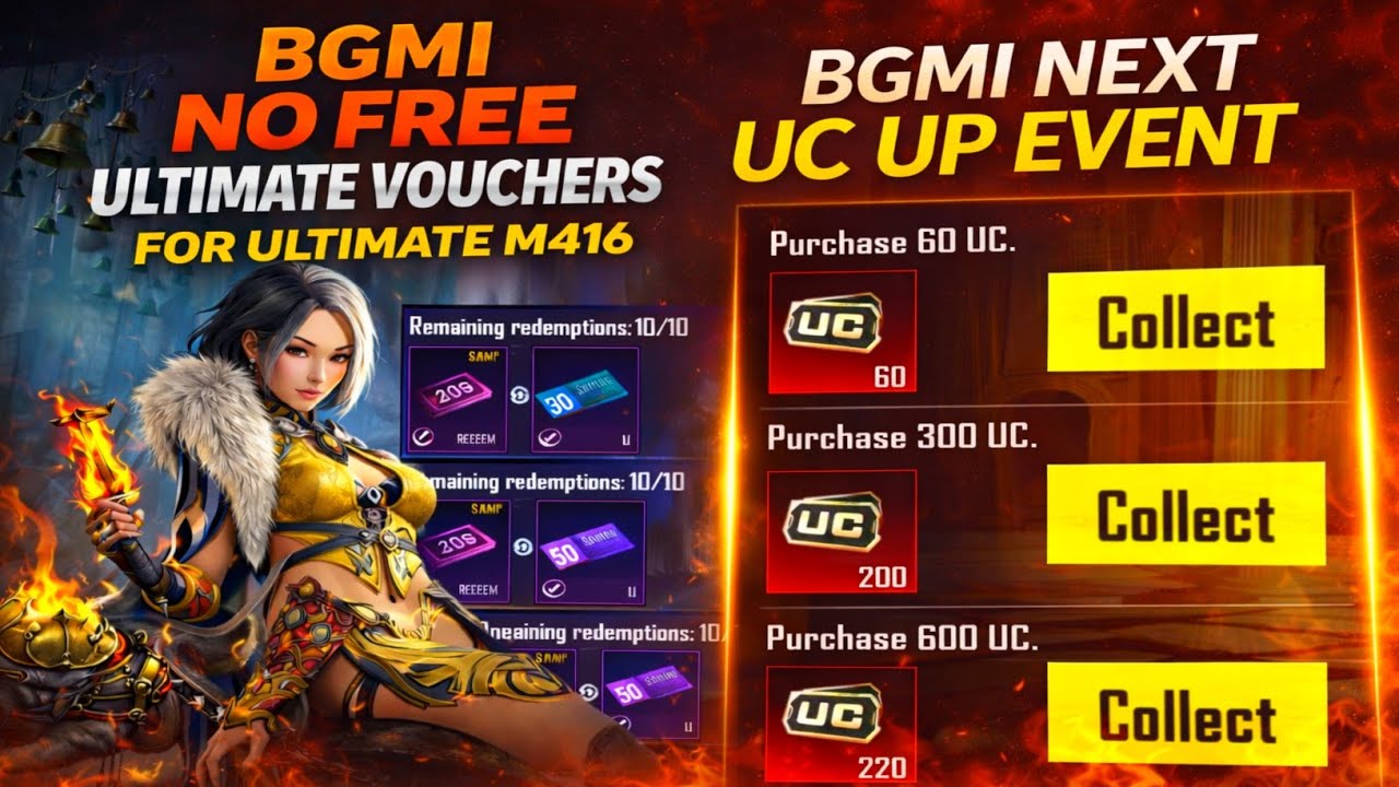 😍BGMI NEXT UC UP EVENT | BGMI NO FREE VOUCHERS FOR ULTIMATE M416 | GOT FLAME M416 WITH HIT EFFECT