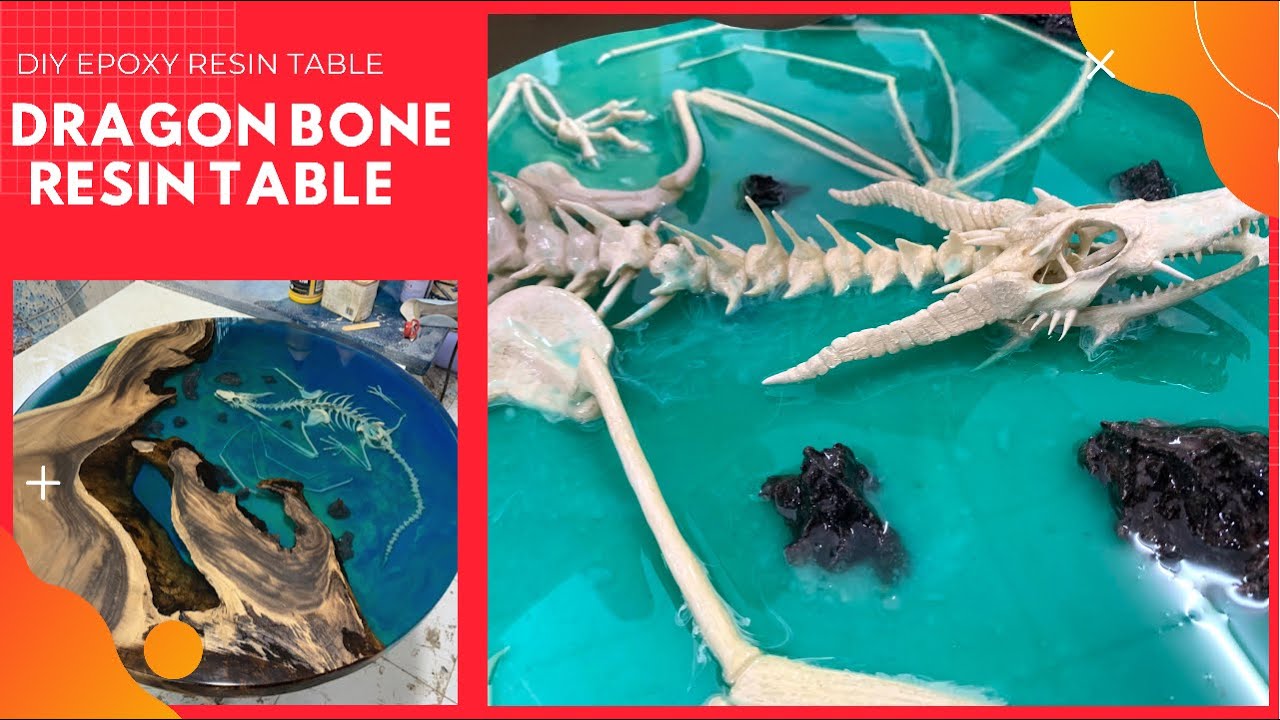How To Make Dragon Bone Diorama Epoxy Table | Polymer Clay | Resin Art