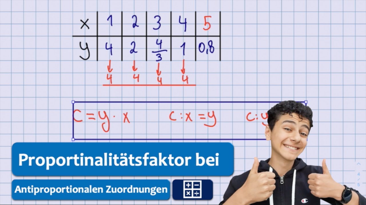 Proportionalit&auml;tsfaktor bei Antiproportionalen Zuordnungen| Einfach erkl&auml;rt