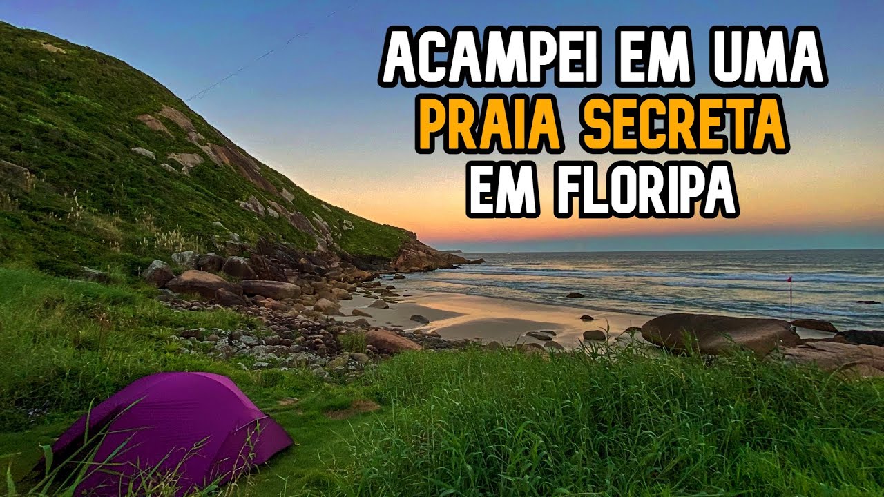Conheça a PRAIA SECRETA em FLORIPA / ACAMPAMENTO + TRILHA COMPLETA / LUGAR SURREAL 🏝