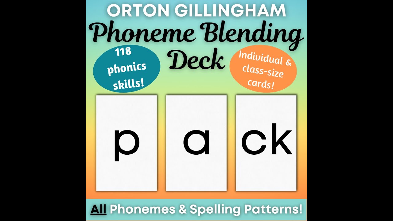 Blending Deck for Reading by Orton Gillingham Mama. A Phoneme blending drill activity