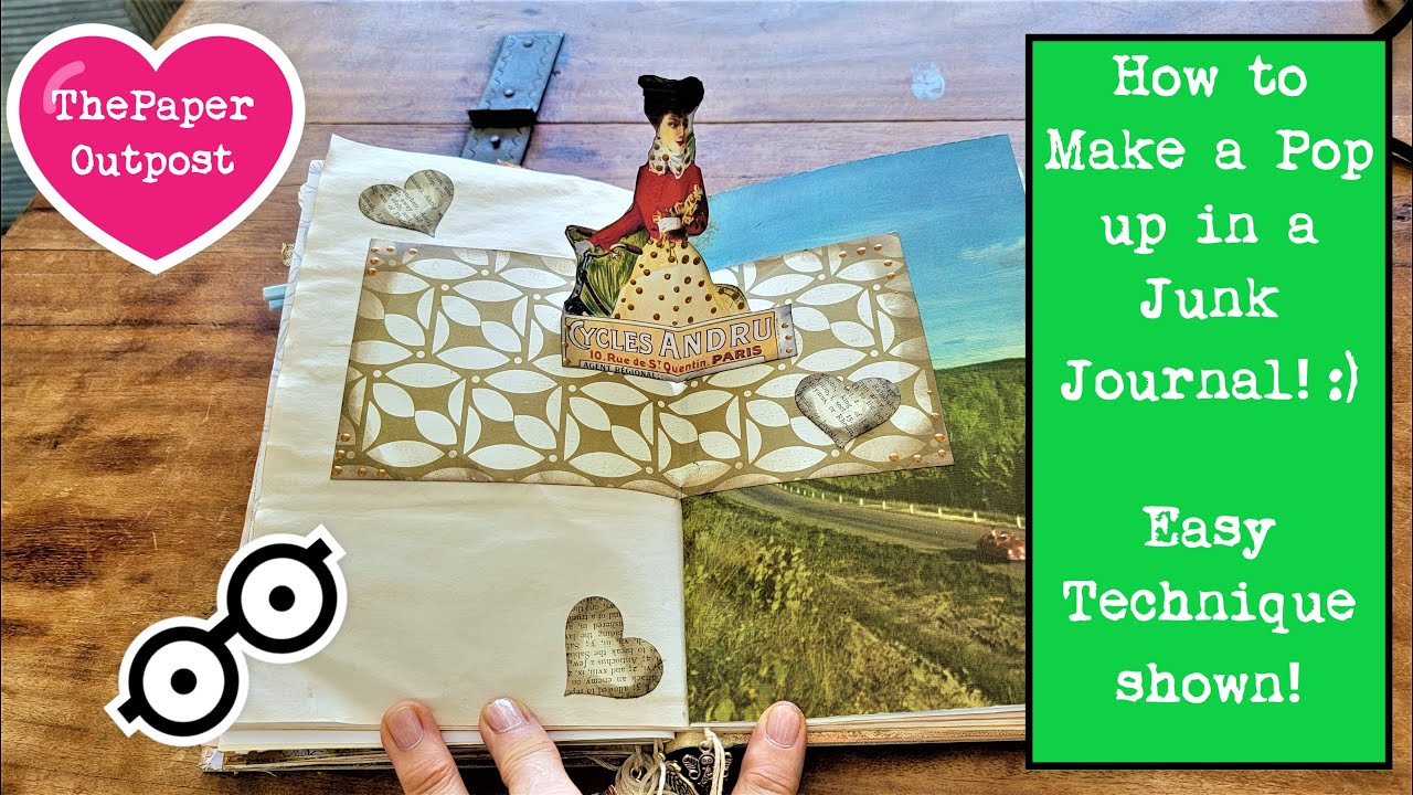 Pop-Up Idea #3  For a Junk Journal Page!  Step by Step Beginner Tutorial The Paper Outpost!