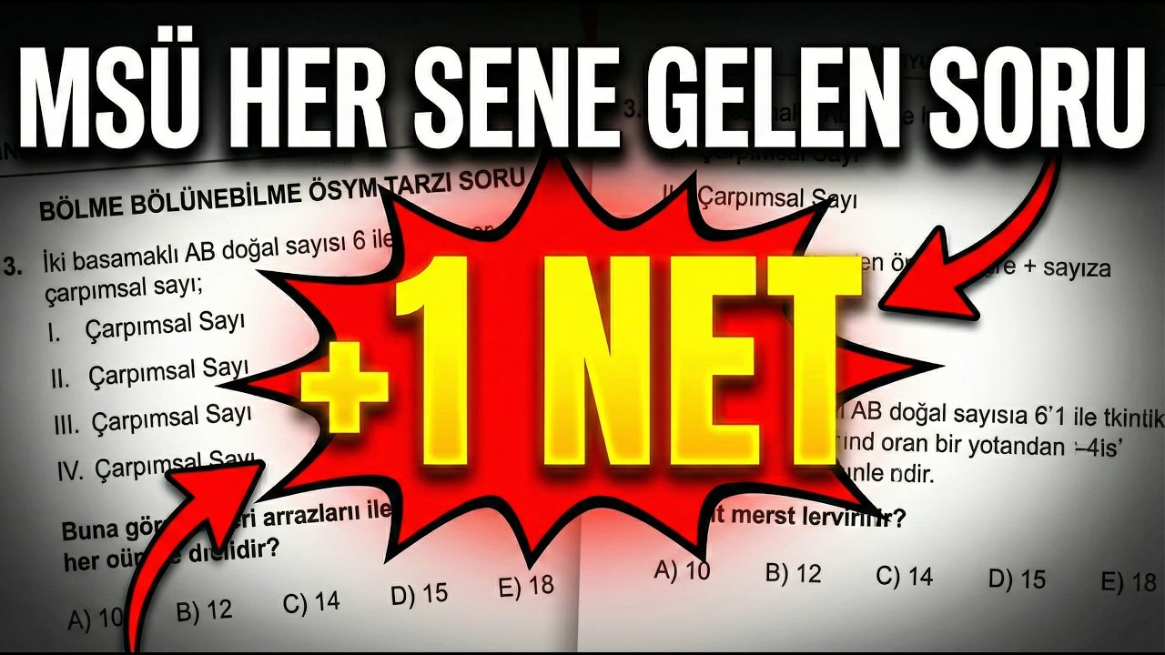 MSÜ HER SENE BANKO GELEN SORU TİPİ +1 NET | Msü matematik son tekrar soruları #msü2026 #msü #msu